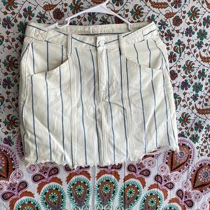 American Eagle white and blue striped skirt